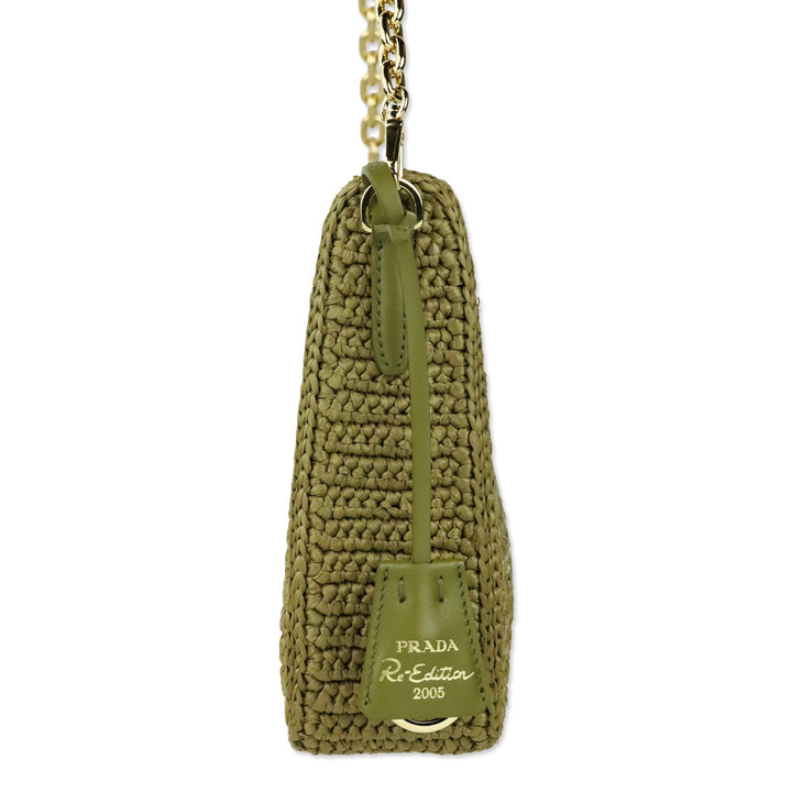 Prada Re-Edition 2005 Olive Green Crochet Bag