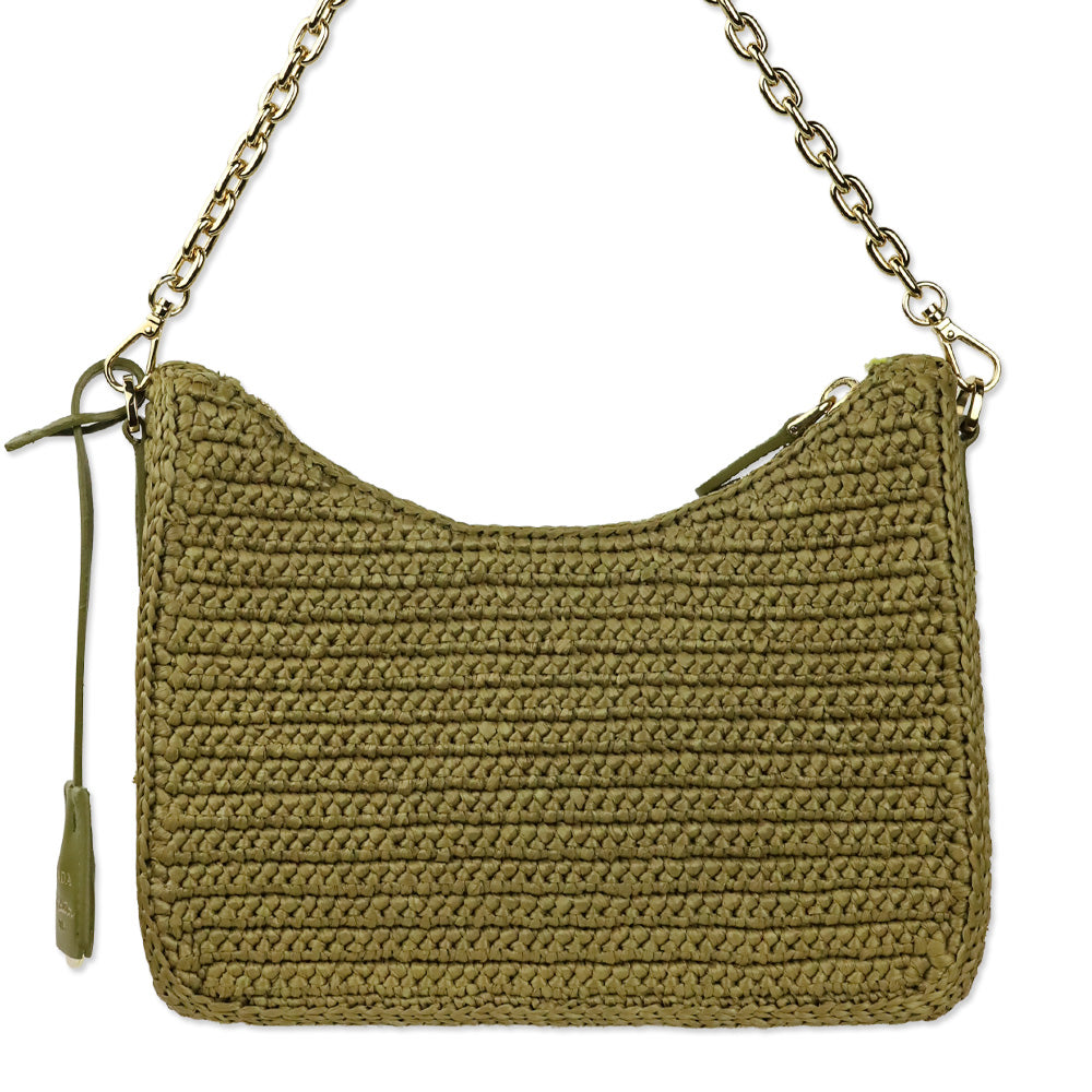 Prada Re-Edition 2005 Olive Green Crochet Bag