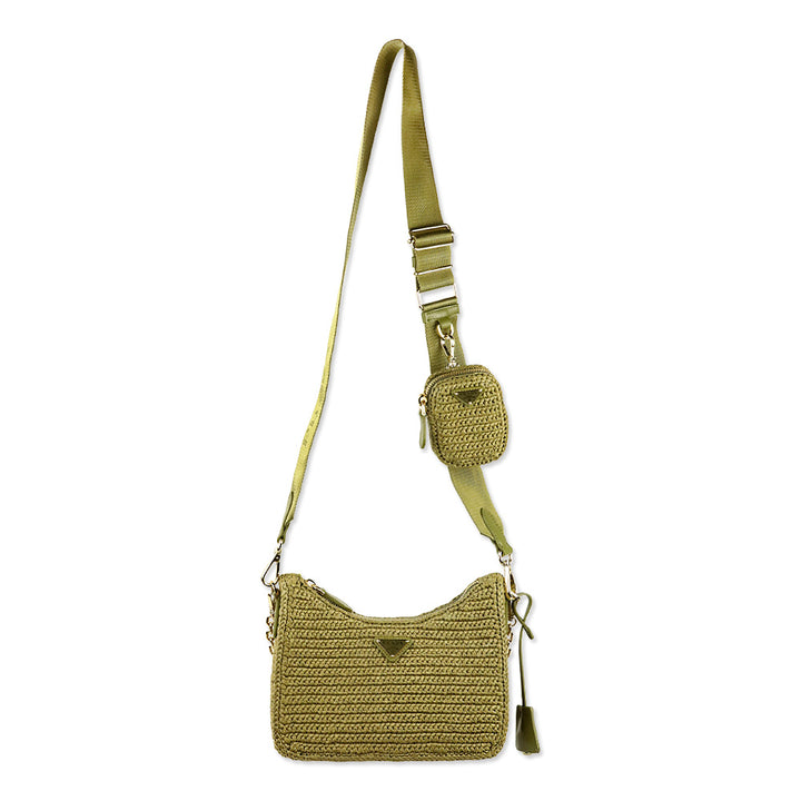 Prada Re-Edition 2005 Olive Green Crochet Bag