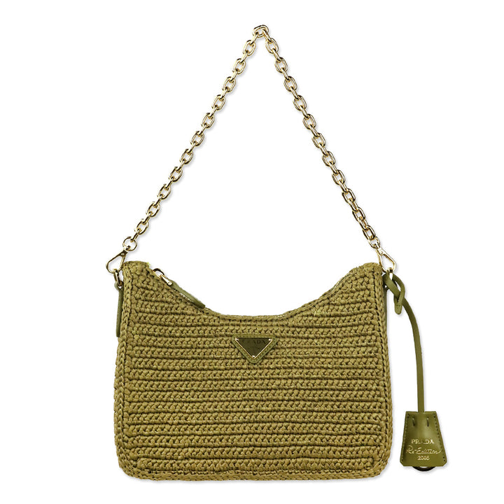 Prada Re-Edition 2005 Olive Green Crochet Bag