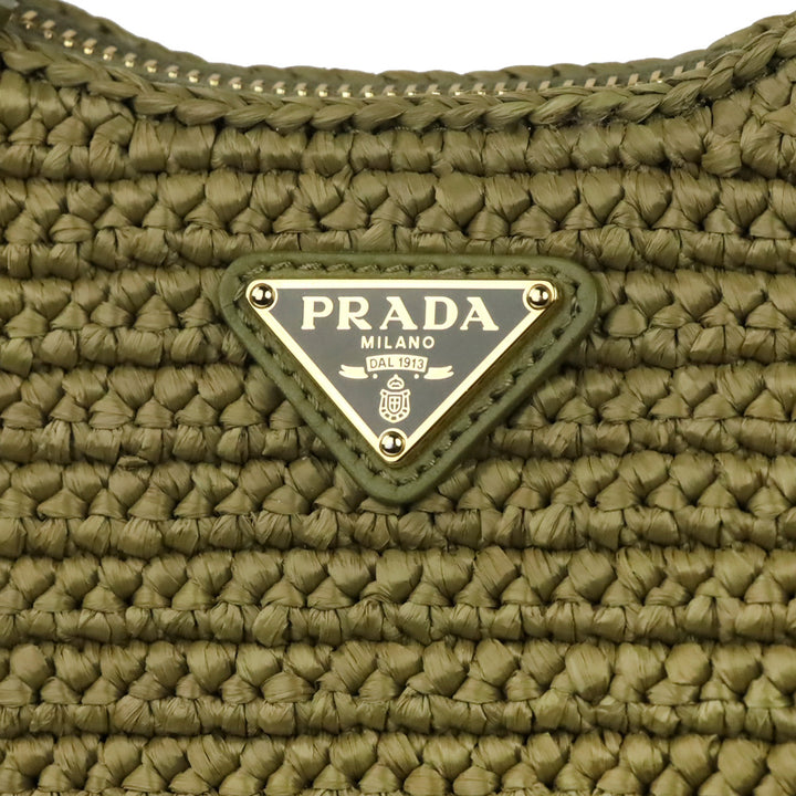 Prada Re-Edition 2005 Olive Green Crochet Bag