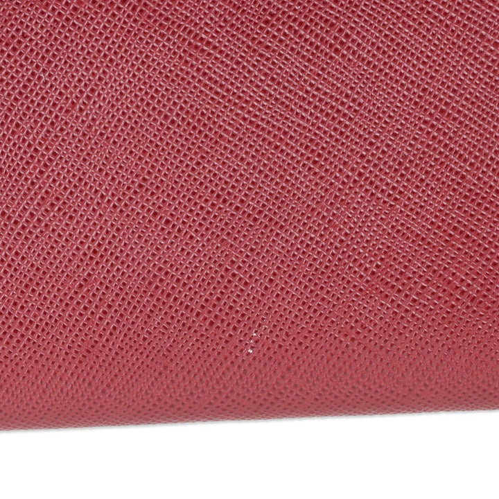 Prada Red Large Saffiano Leather Wallet