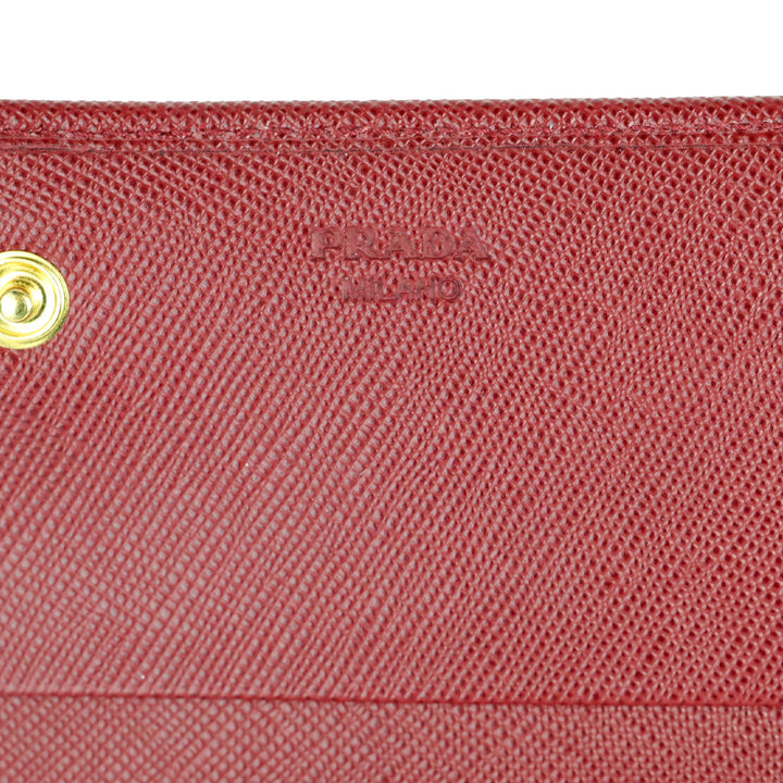 Prada Red Large Saffiano Leather Wallet