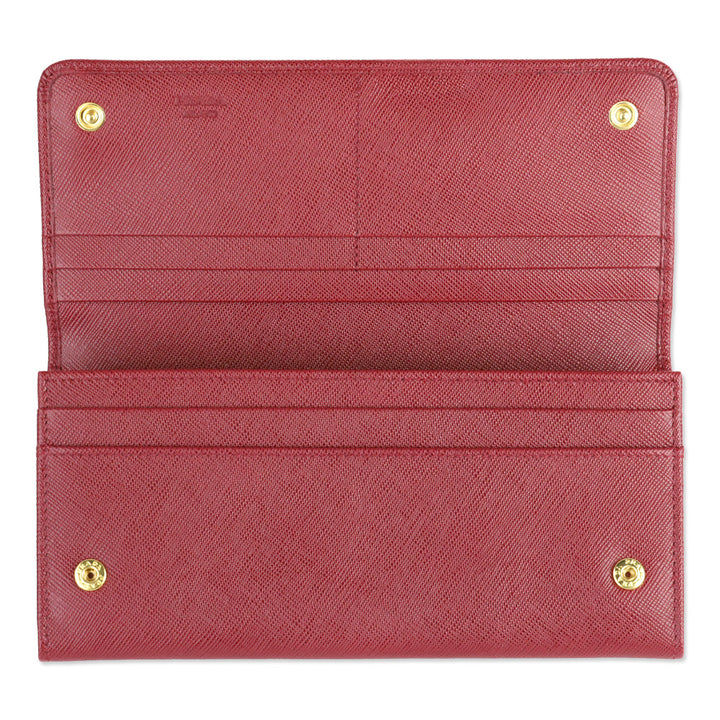 Prada Red Large Saffiano Leather Wallet