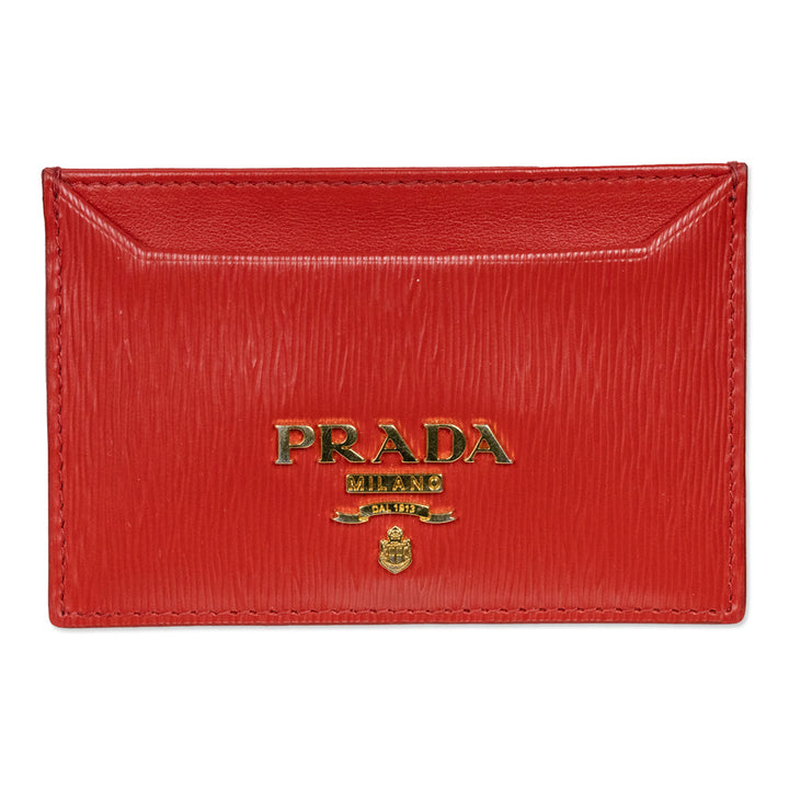 Prada Red Vitello Move Card Holder