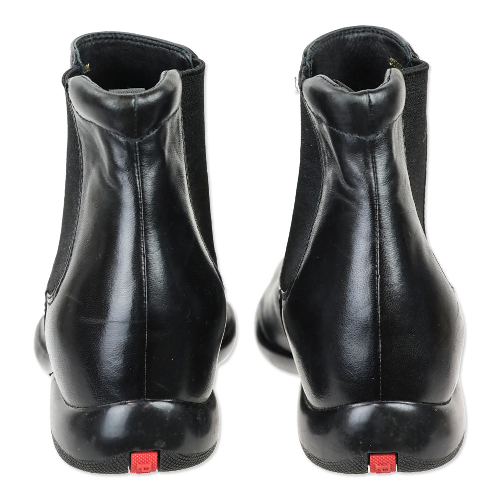 Prada Sport Black Leather Chelsea Boot