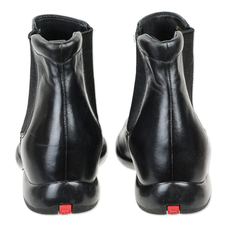 Prada Sport Black Leather Chelsea Boot