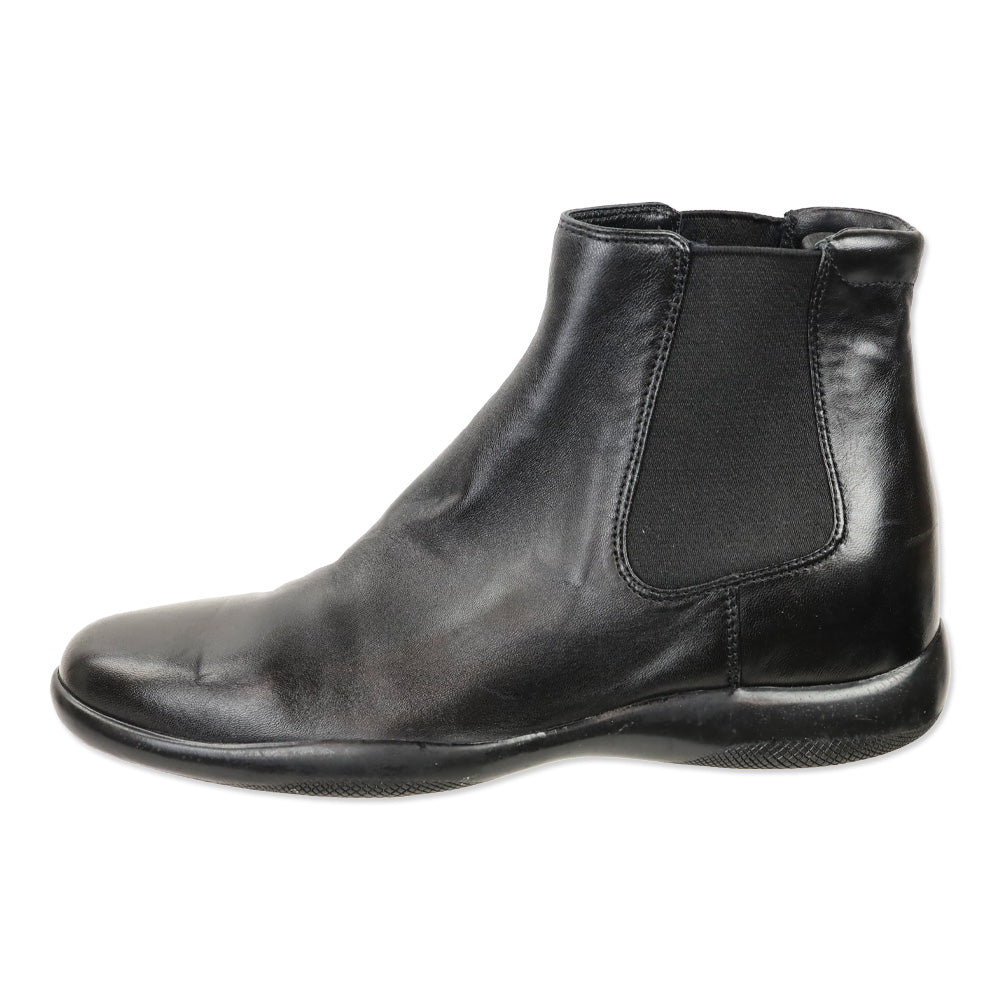 Prada Sport Black Leather Chelsea Boot