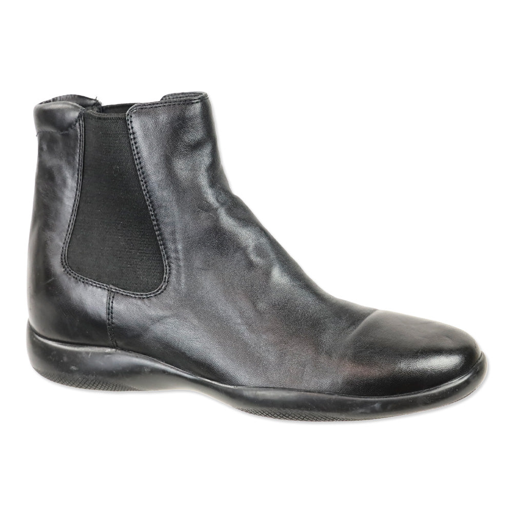 Prada Sport Black Leather Chelsea Boot