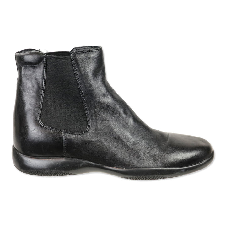 Prada Sport Black Leather Chelsea Boot