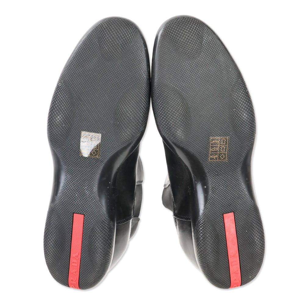 Prada Sport Black Leather Chelsea Boot