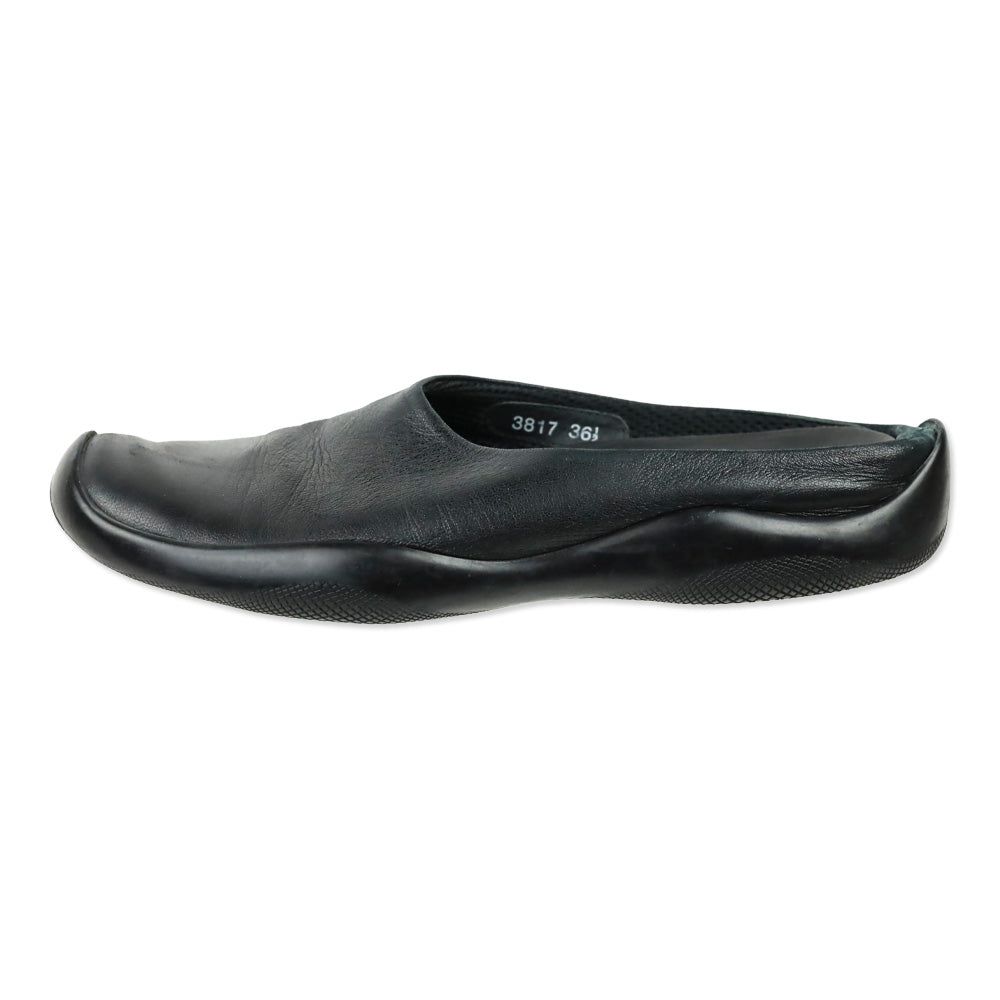 Prada Sport Black Leather Mule Clogs