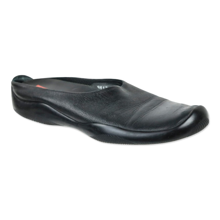 Prada Sport Black Leather Mule Clogs