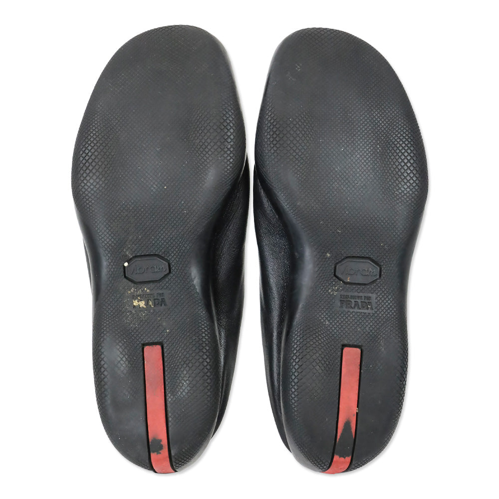 Prada Sport Black Leather Mule Clogs