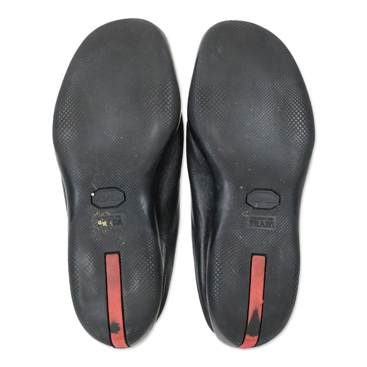 Prada Sport Black Leather Mule Clogs