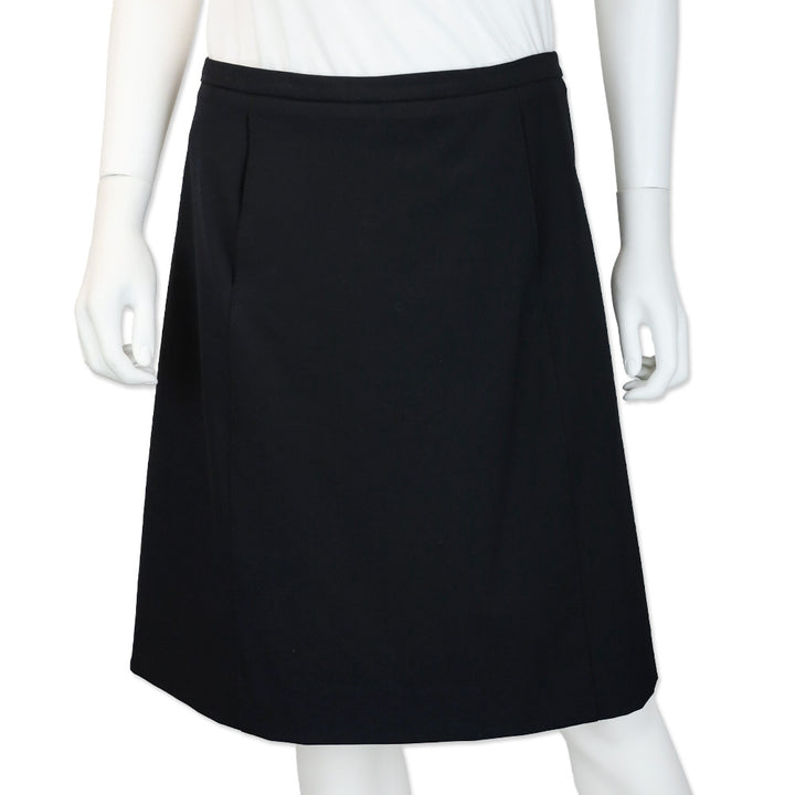 Prada Sport Black Nylon-Blend Belted A-Line Midi Skirt
