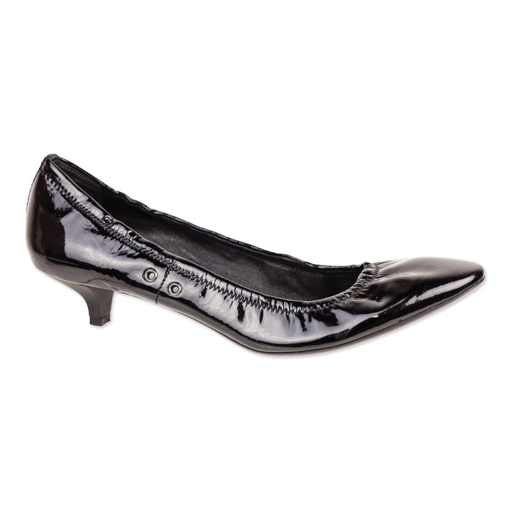 Prada Sport Black Patent Leather Kitten Heel Pumps