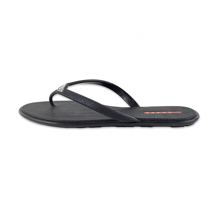 Prada Sport Black Rubber Thong Flip Flops