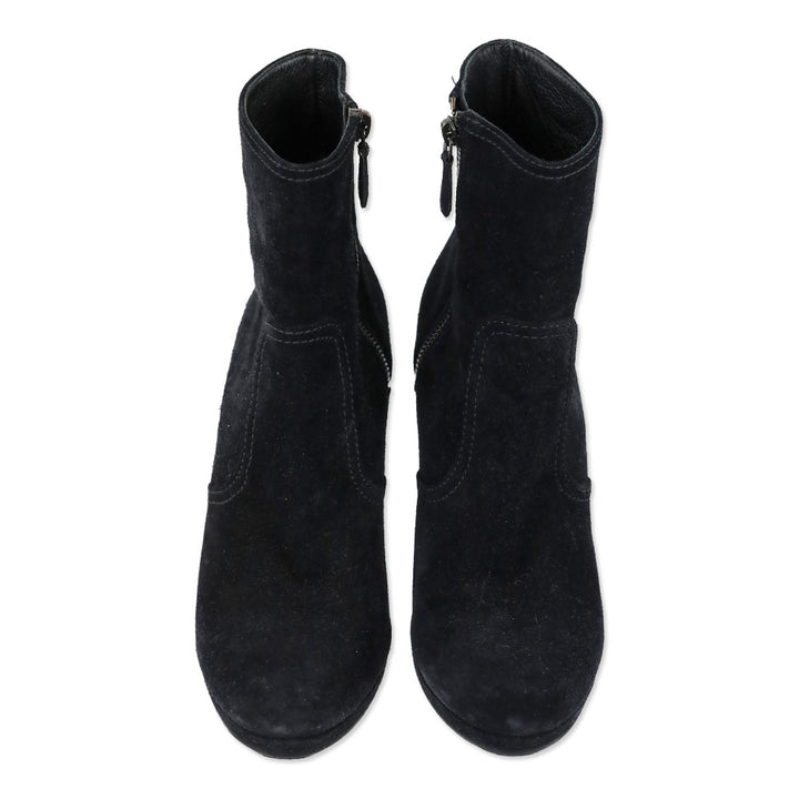 Prada Sport Black Suede Wedge Boot