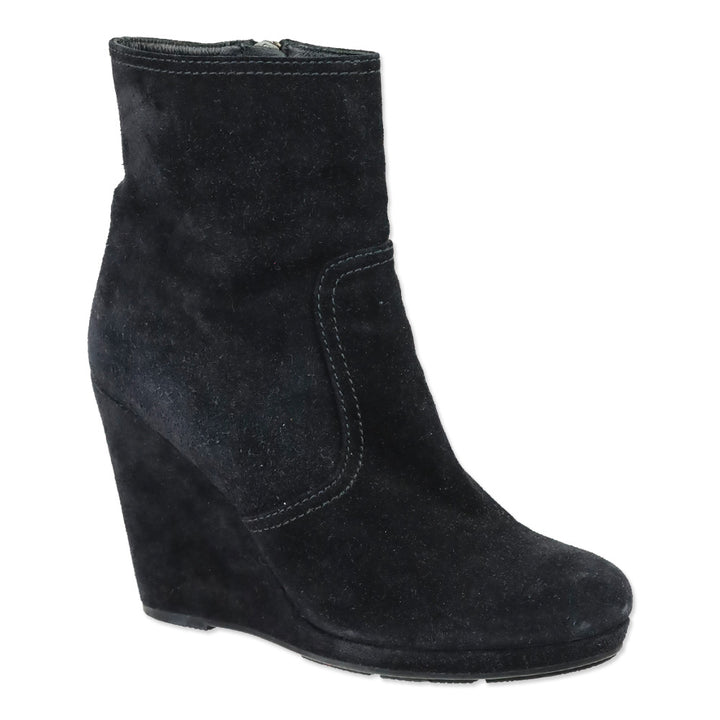 Prada Sport Black Suede Wedge Boot