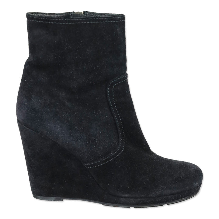 Prada Sport Black Suede Wedge Boot