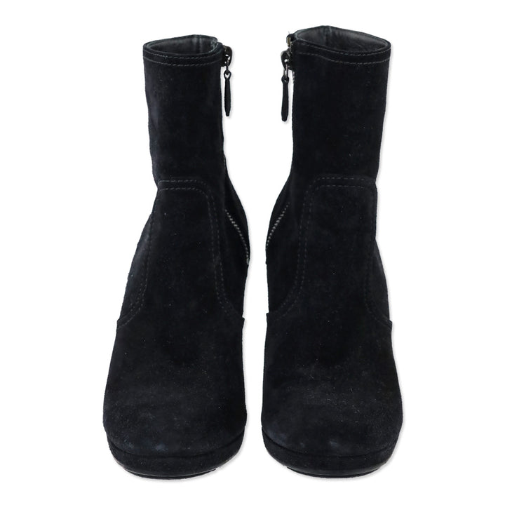 Prada Sport Black Suede Wedge Boot
