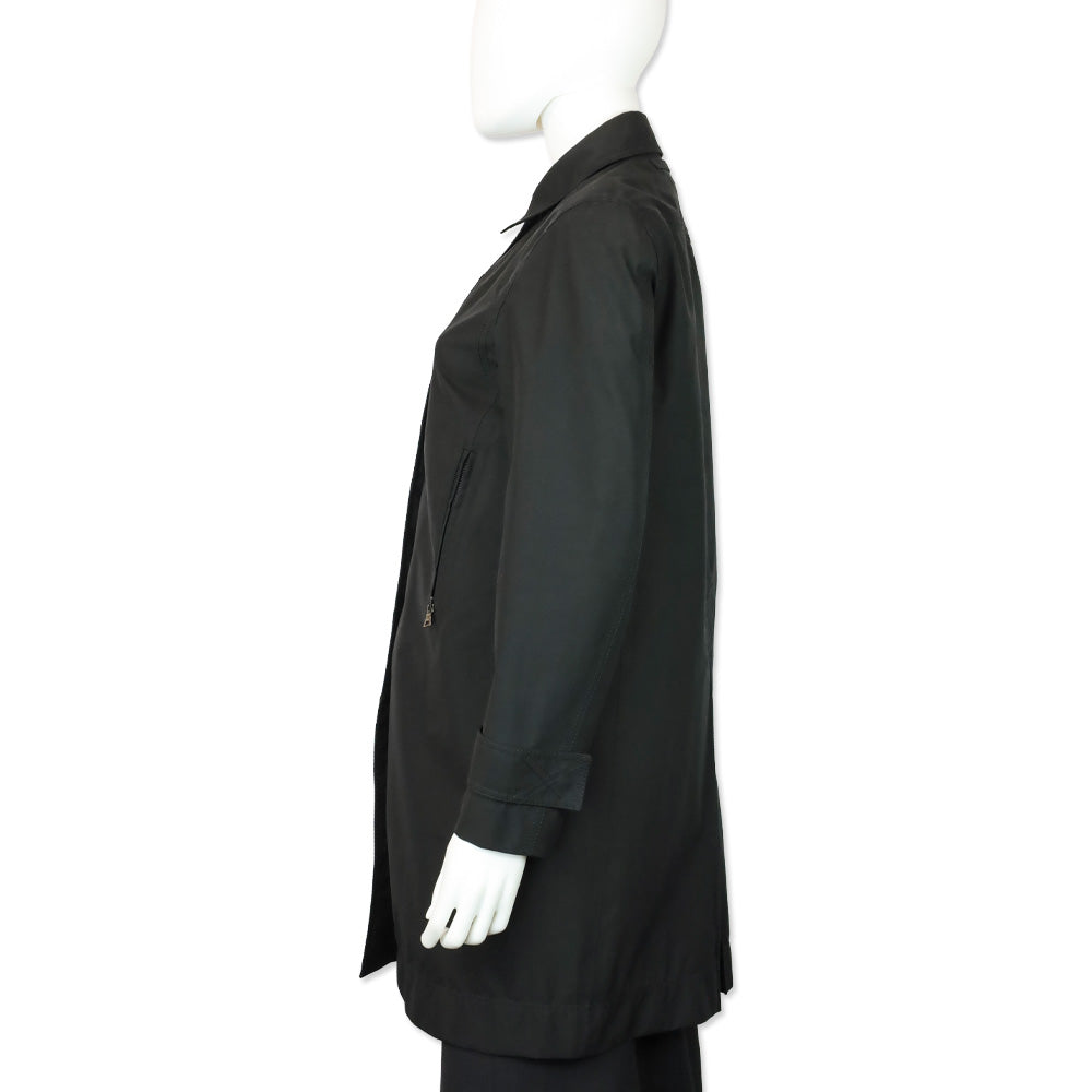 Prada Sport Black Zip Up Mid-Length Rain Jacket