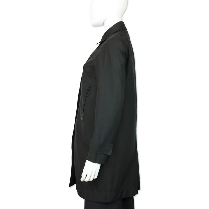 Prada Sport Black Zip Up Mid-Length Rain Jacket