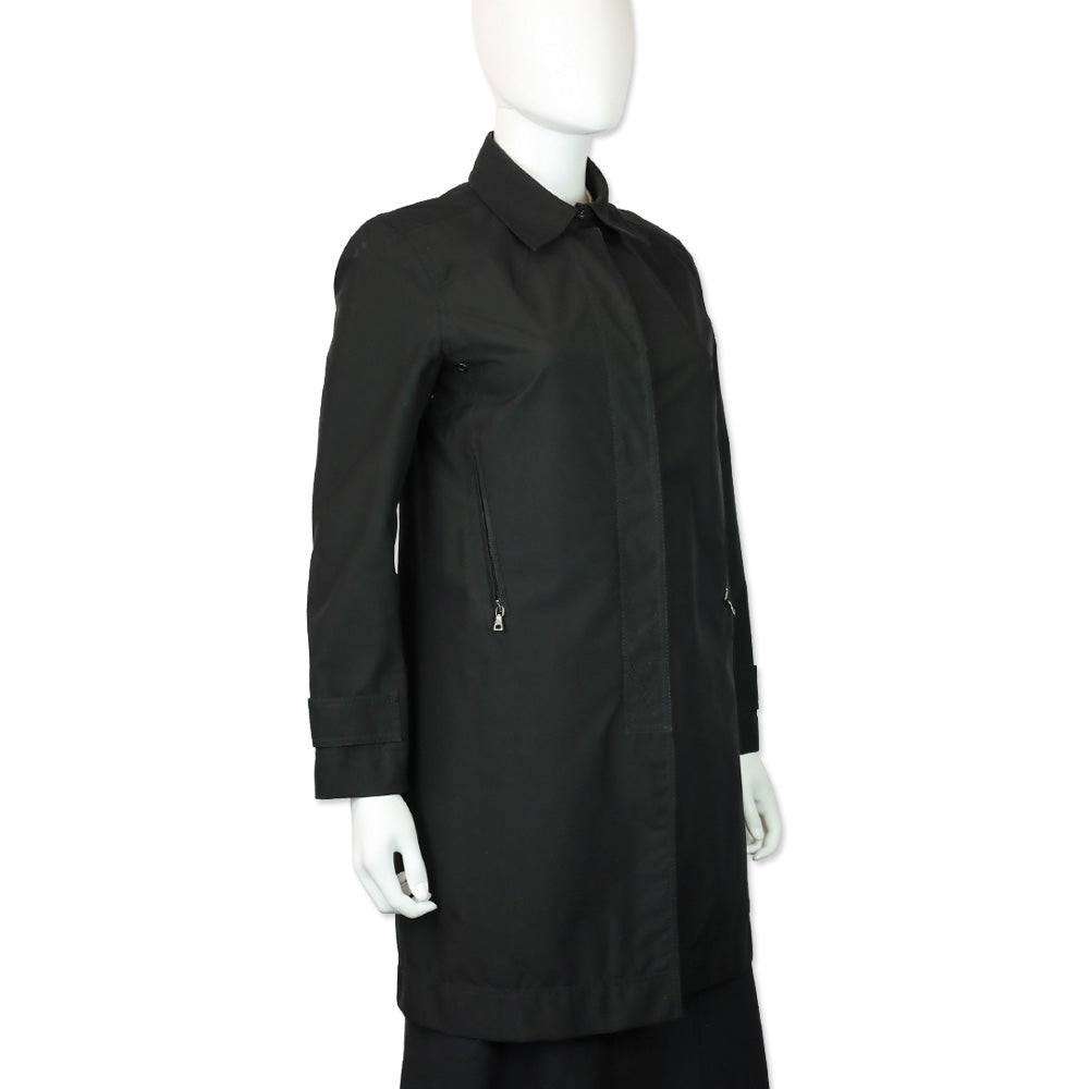 Prada Sport Black Zip Up Mid-Length Rain Jacket