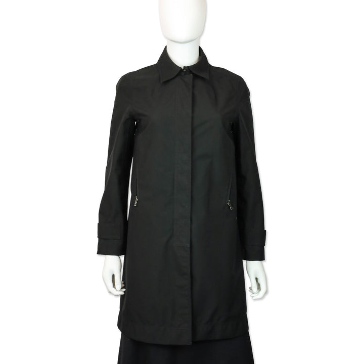 Prada Sport Black Zip Up Mid-Length Rain Jacket