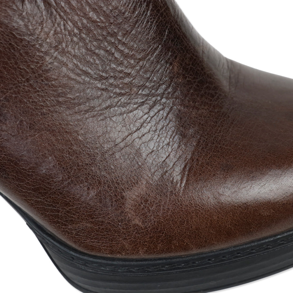 Prada Sport Brown Leather Heeled Bootie