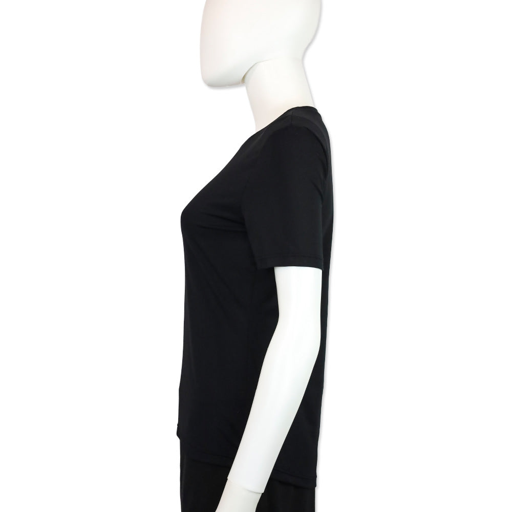 Prada Sport Red Tab Black Stretch T-Shirt with Zip Pocket