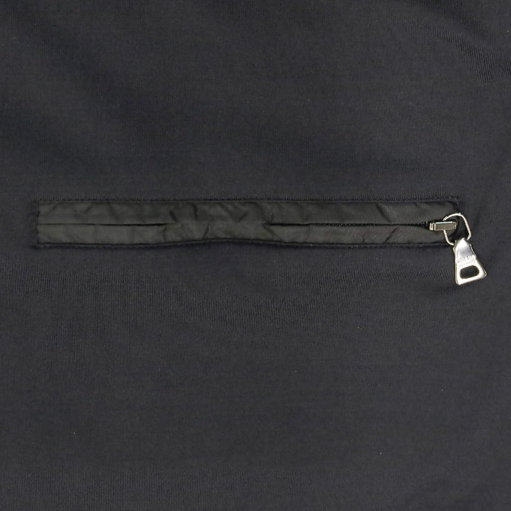 Prada Sport Red Tab Black Stretch T-Shirt with Zip Pocket