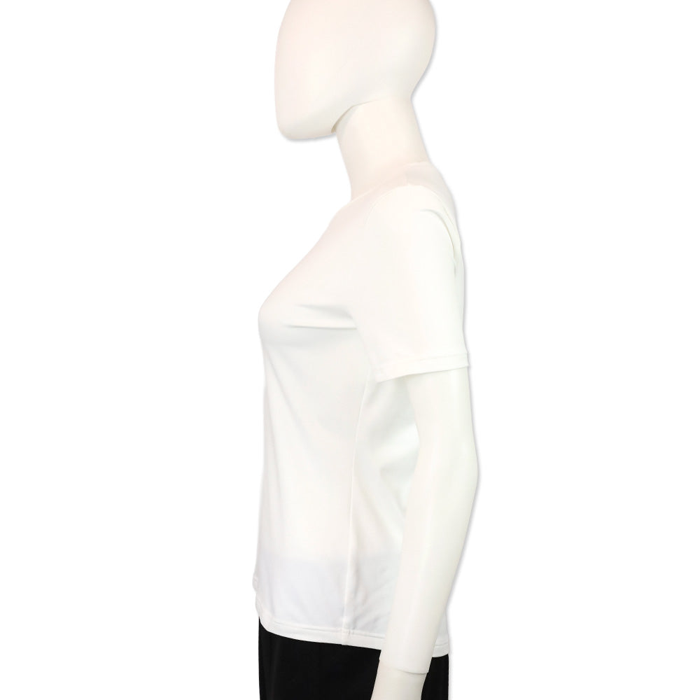 Prada Sport Red Tab White Stretch T-Shirt with Zip Pocket