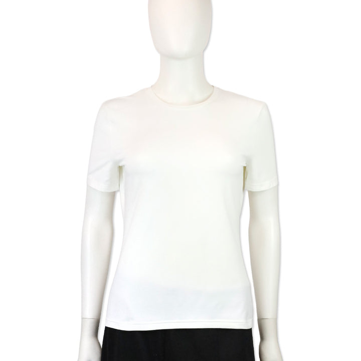 Prada Sport Red Tab White Stretch T-Shirt with Zip Pocket