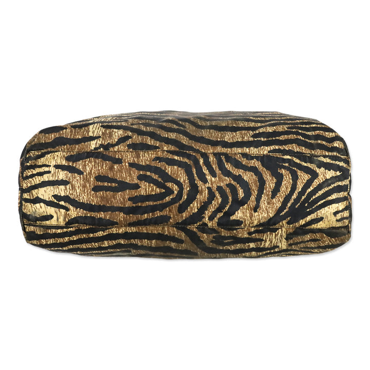 Prada Tiger Animal Print Large Nylon Tote Bag