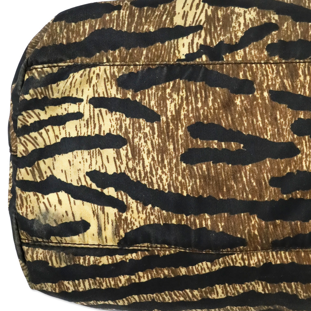 Prada Tiger Animal Print Large Nylon Tote Bag