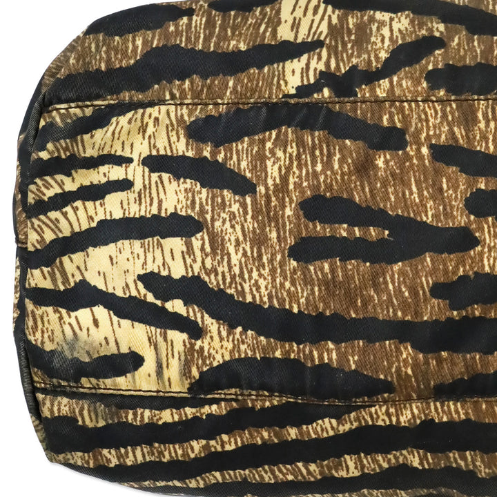 Prada Tiger Animal Print Large Nylon Tote Bag