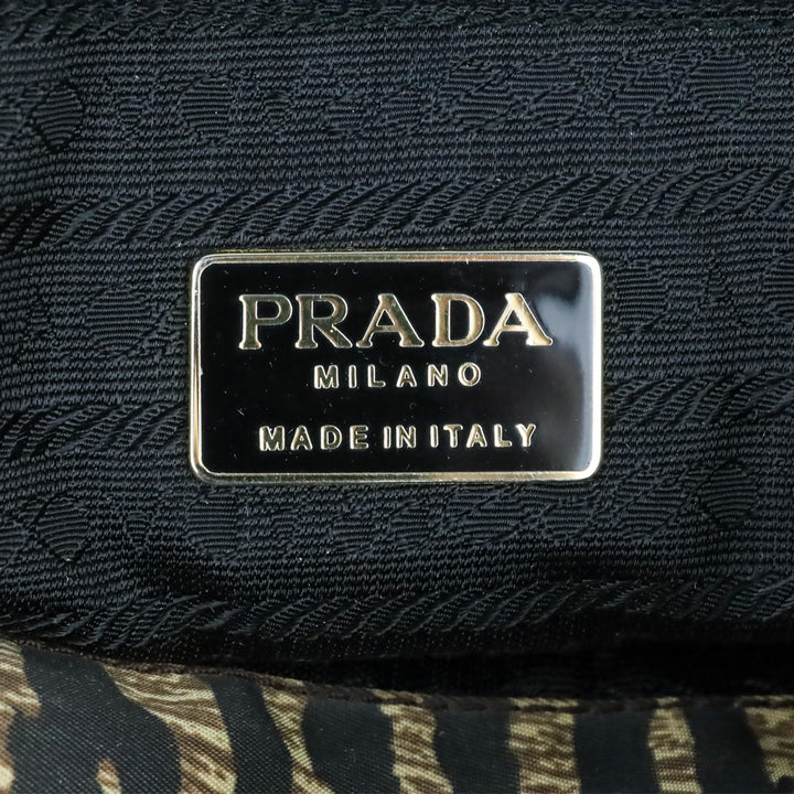 Prada Tiger Animal Print Large Nylon Tote Bag