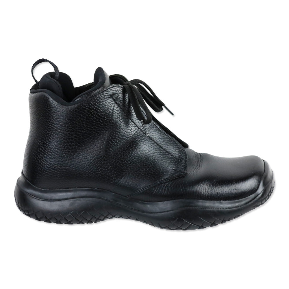 Prada Vintage Black Leather Vibram Sole Derby Boots