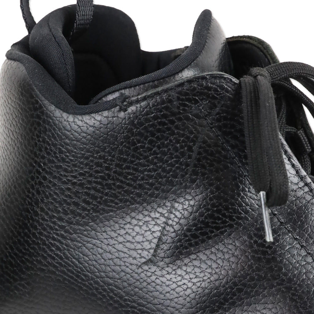 Prada Vintage Black Leather Vibram Sole Derby Boots