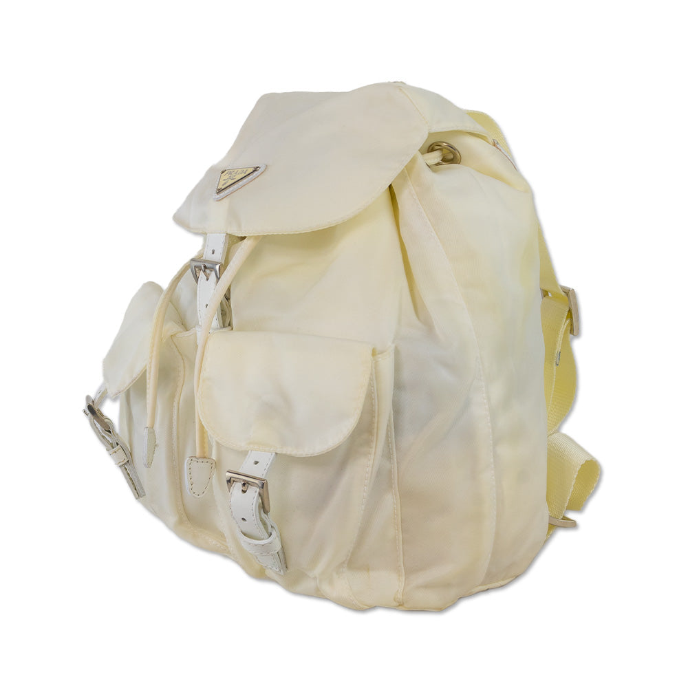 Prada White Tessuto Drawstring Backpack