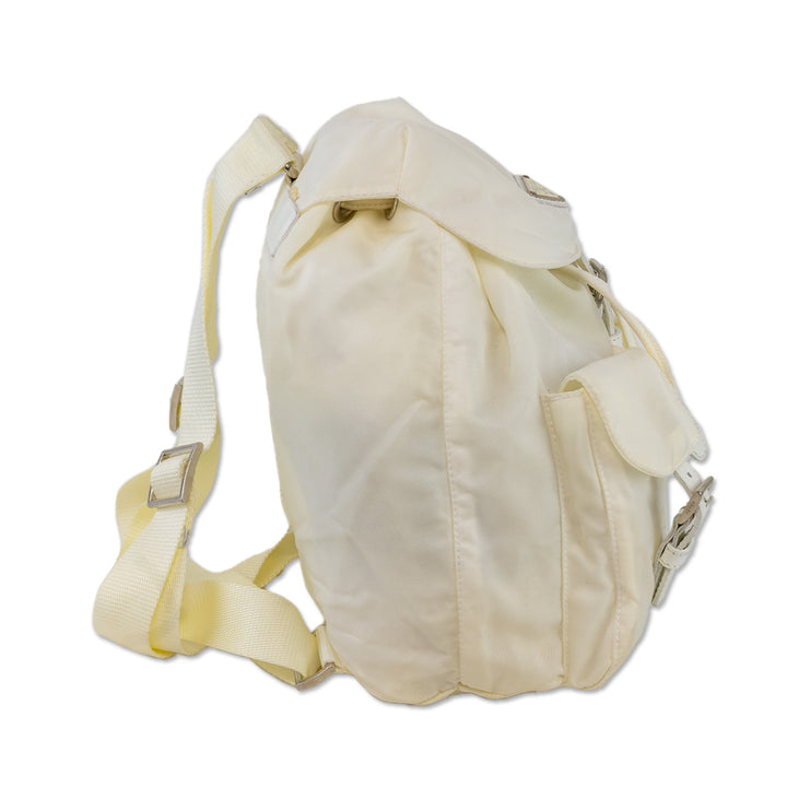 Prada White Tessuto Drawstring Backpack