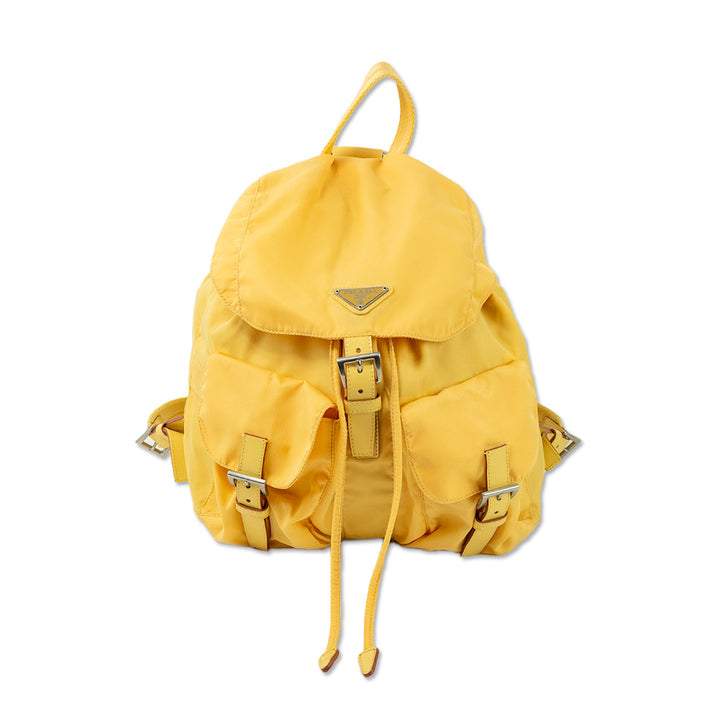 Prada Yellow Nylon Drawstring Backpack