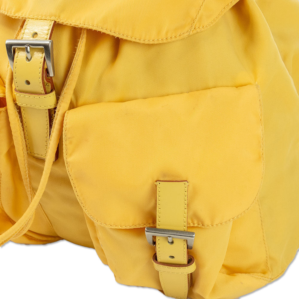 Prada Yellow Nylon Drawstring Backpack