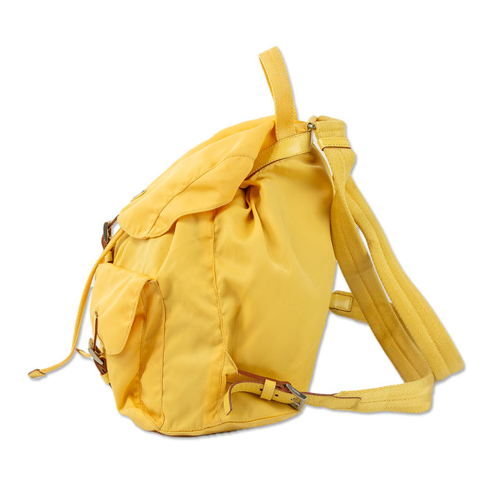 Prada Yellow Nylon Drawstring Backpack