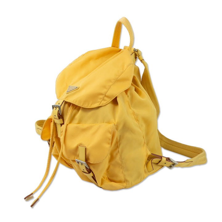 Prada Yellow Nylon Drawstring Backpack