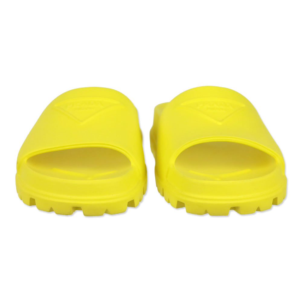 Prada Yellow Rubber Soft Slides