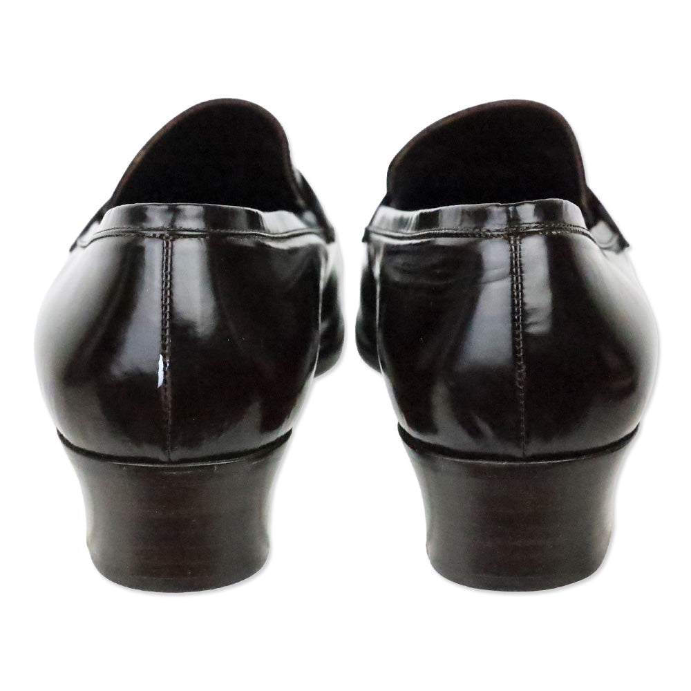 Prada Dark Brown Brushed Leather Penny Loafer