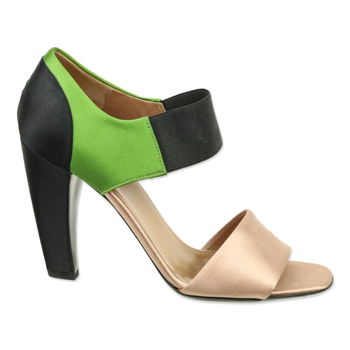 Prada F/W 2007 RTW Olive and Blush Satin Banana Heel Pump